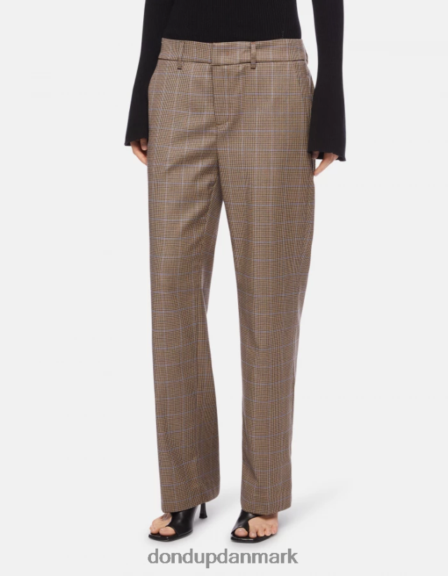 meli løstsiddende 30-tommer houndstooth-bukser Kvinder 0XD0D0230 blå DONDUP beklædning