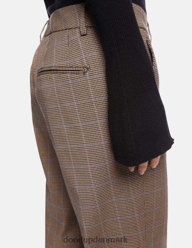 meli løstsiddende 30-tommer houndstooth-bukser Kvinder 0XD0D0230 blå DONDUP beklædning