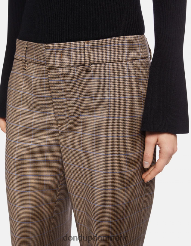 meli løstsiddende 30-tommer houndstooth-bukser Kvinder 0XD0D0230 blå DONDUP beklædning