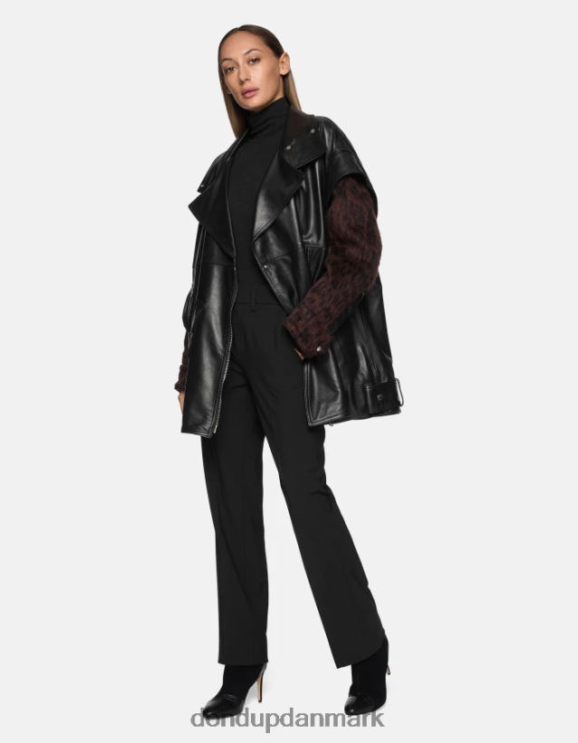 meli løstsiddende 30-tommers uldbukser Kvinder 0XD0D0240 sort DONDUP beklædning