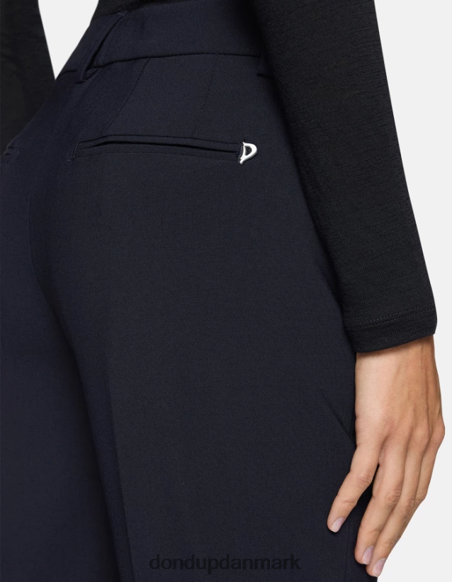 meli løstsiddende 30-tommers uldbukser Kvinder 0XD0D0241 Marine blå DONDUP beklædning