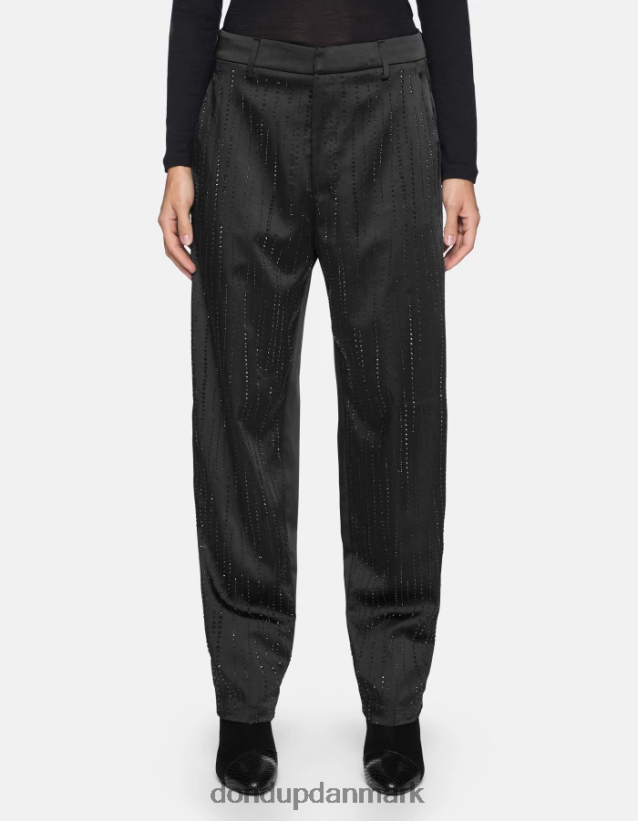 micaela løs pasform satinbukser Kvinder 0XD0D0190 sort DONDUP beklædning