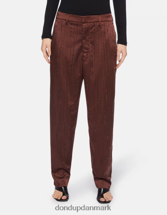 micaela løs pasform satinbukser Kvinder 0XD0D0191 cioccolato DONDUP beklædning