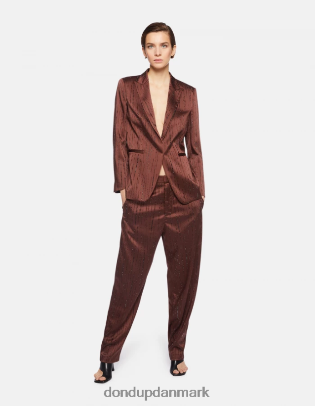 micaela løs pasform satinbukser Kvinder 0XD0D0191 cioccolato DONDUP beklædning