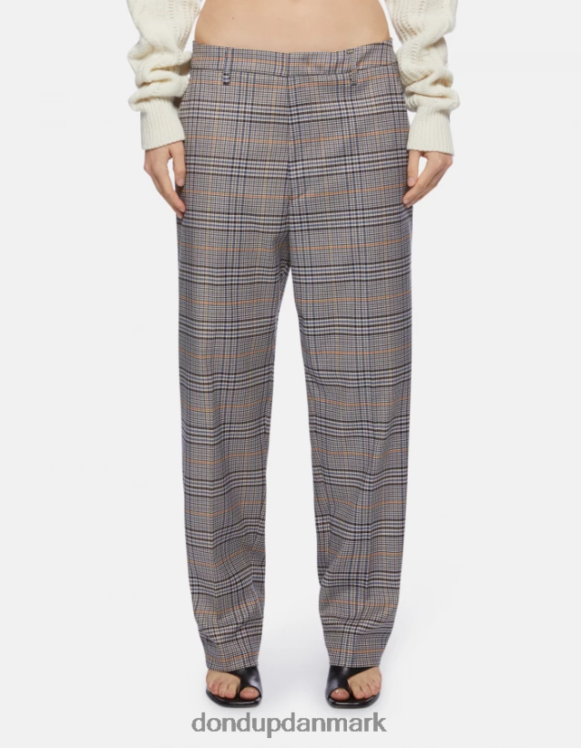 micaela ternede bukser fra Prince of Wales i løs pasform Kvinder 0XD0D0210 blå DONDUP beklædning