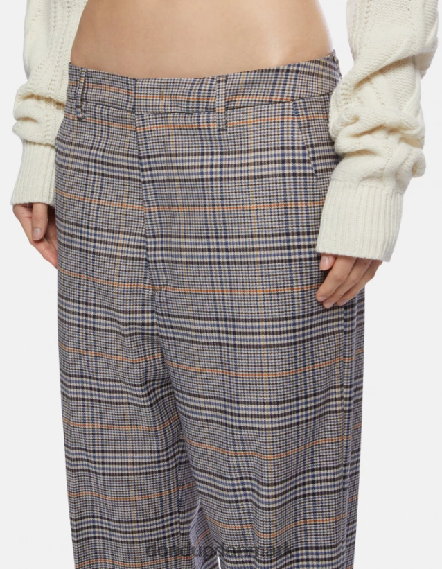 micaela ternede bukser fra Prince of Wales i løs pasform Kvinder 0XD0D0210 blå DONDUP beklædning