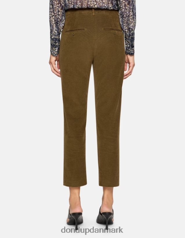 nima fløjlsbukser med løs pasform Kvinder 0XD0D0134 militærgrøn DONDUP beklædning