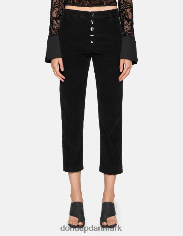 nima fløjlsbukser med løs pasform Kvinder 0XD0D0137 sort DONDUP beklædning