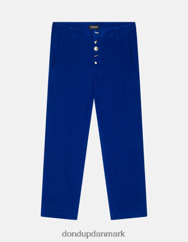 nima fløjlsbukser med løs pasform Kvinder 0XD0D0138 kongeblå DONDUP beklædning