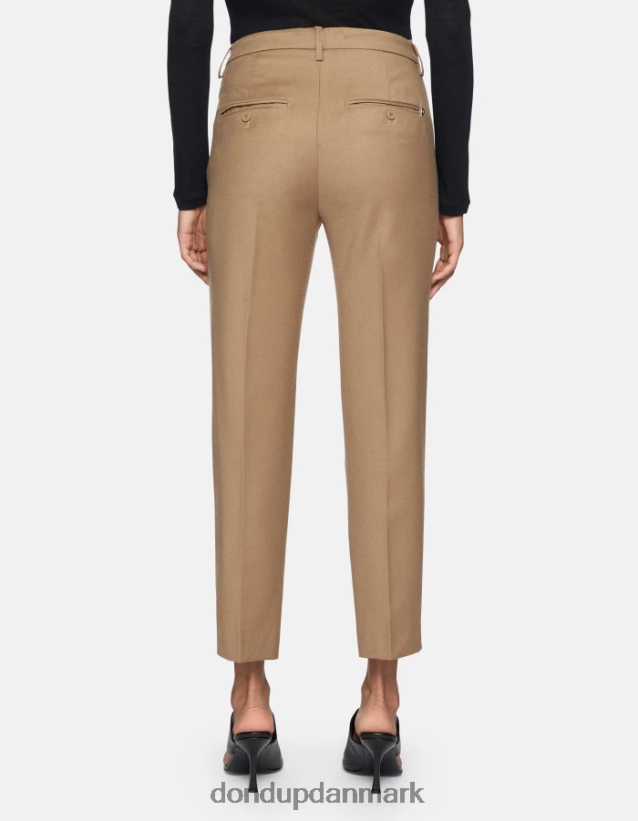 nima flannelbukser med løs pasform Kvinder 0XD0D0221 kamel DONDUP beklædning