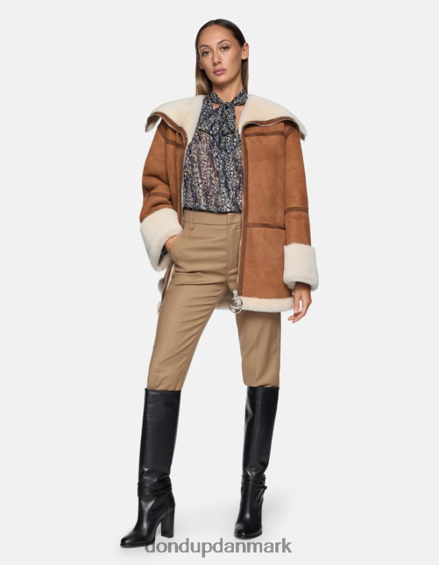 nima flannelbukser med løs pasform Kvinder 0XD0D0221 kamel DONDUP beklædning