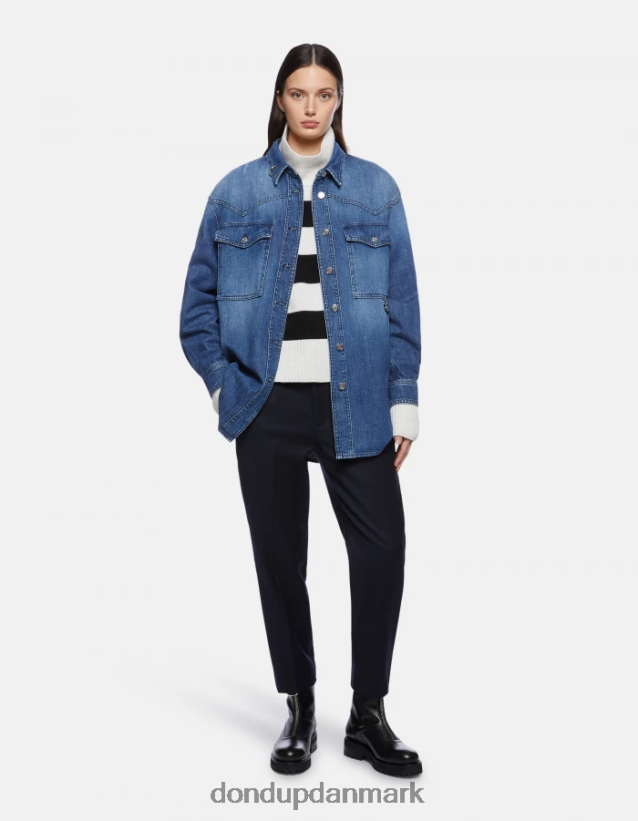 nima flannelbukser med løs pasform Kvinder 0XD0D0222 Marine blå DONDUP beklædning