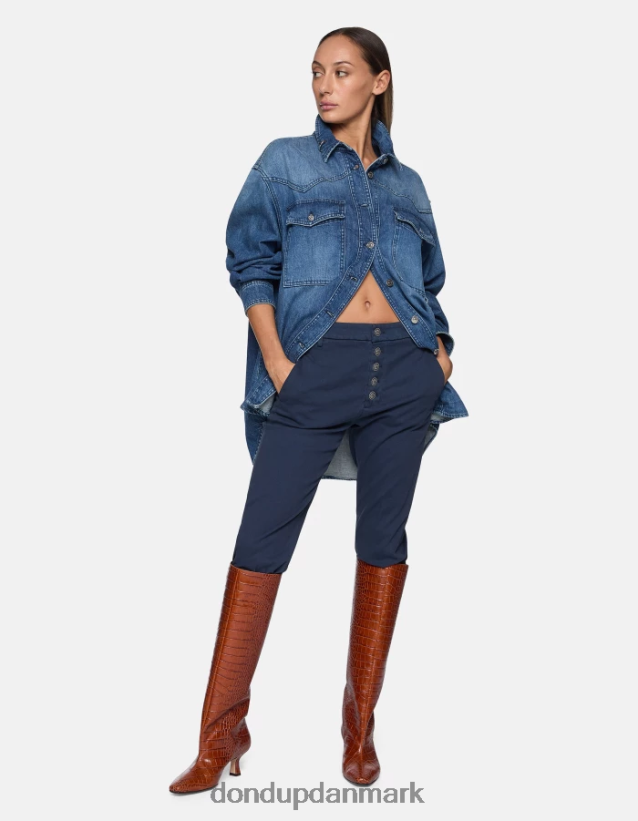 nima trikotinbukser med løs pasform Kvinder 0XD0D0233 Marine blå DONDUP beklædning