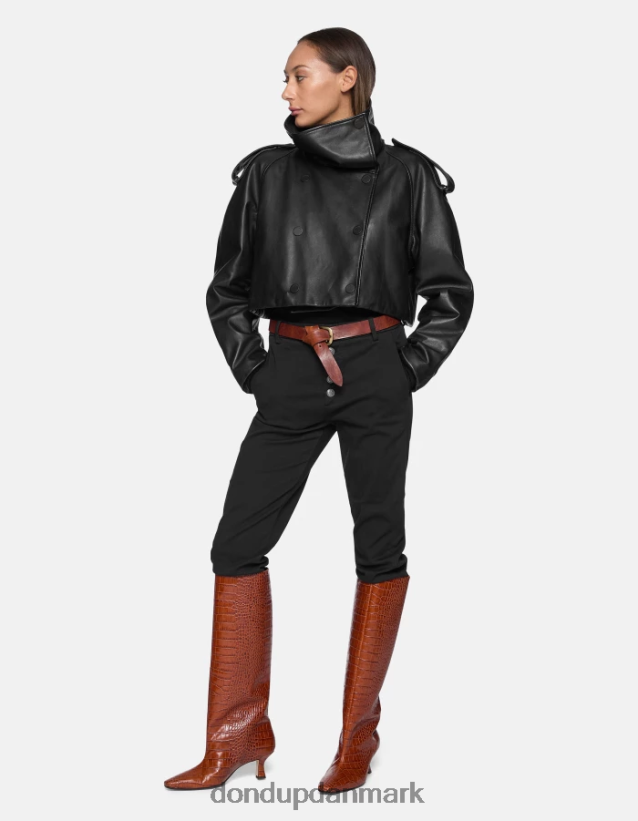 nima trikotinbukser med løs pasform Kvinder 0XD0D0234 sort DONDUP beklædning