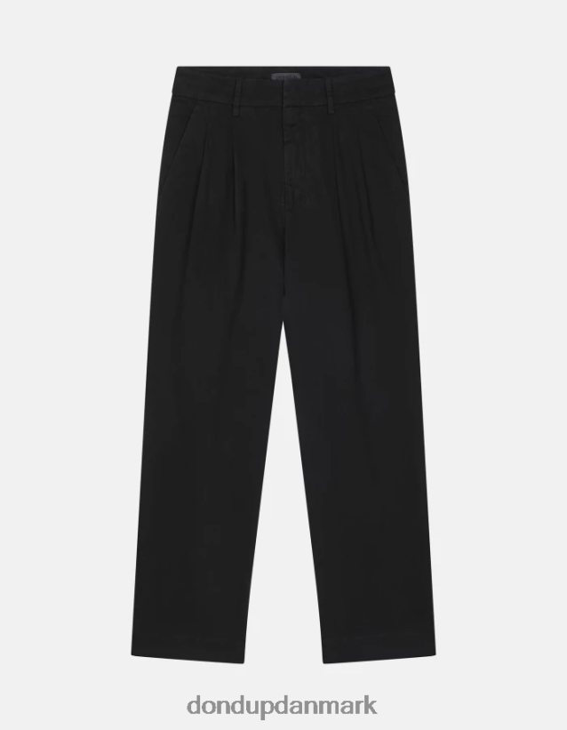 sheryl bomuldsbukser med løs pasform Kvinder 0XD0D0237 sort DONDUP beklædning