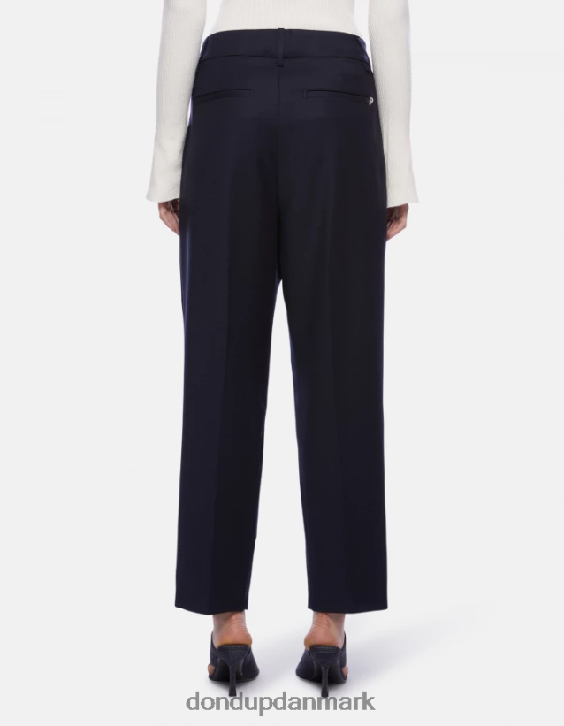 sheryl bukser af flannel med løs pasform Kvinder 0XD0D0169 Marine blå DONDUP beklædning