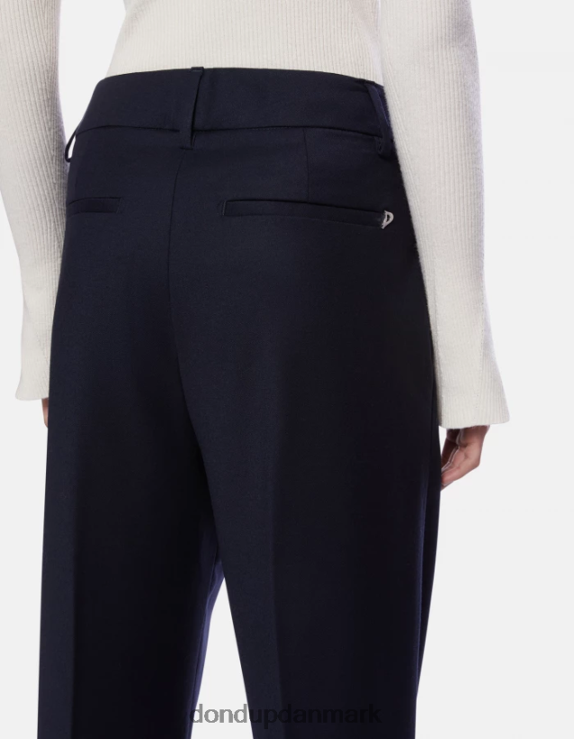 sheryl bukser af flannel med løs pasform Kvinder 0XD0D0169 Marine blå DONDUP beklædning