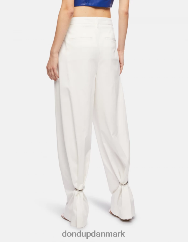 tru bomuldsbukser med løs pasform Kvinder 0XD0D0214 alabastro DONDUP beklædning