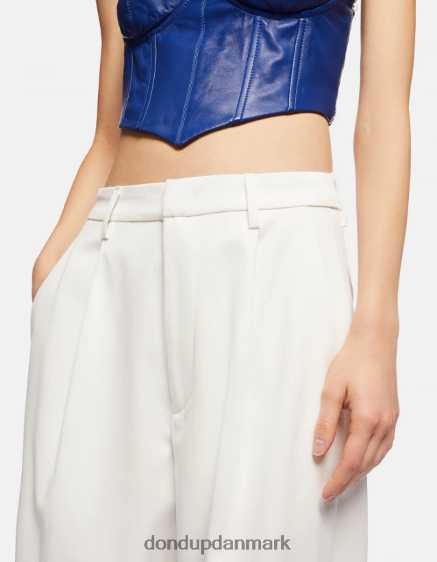 tru bomuldsbukser med løs pasform Kvinder 0XD0D0214 alabastro DONDUP beklædning