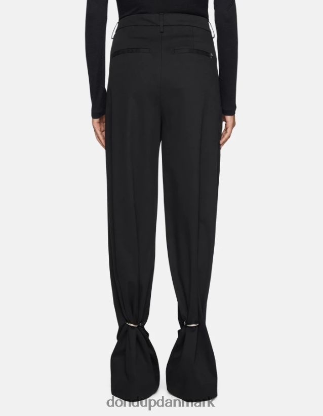 tru bomuldsbukser med løs pasform Kvinder 0XD0D0215 sort DONDUP beklædning