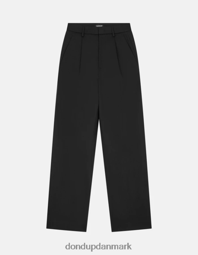 tru bomuldsbukser med løs pasform Kvinder 0XD0D0215 sort DONDUP beklædning