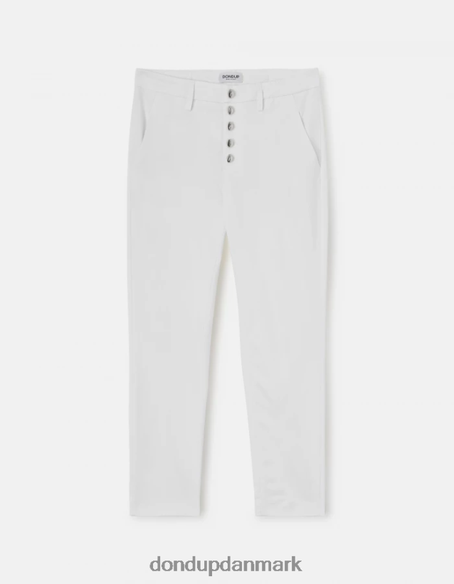 carmen slim fit bomuldsbukser Kvinder 0XD0D0207 alabastro DONDUP beklædning
