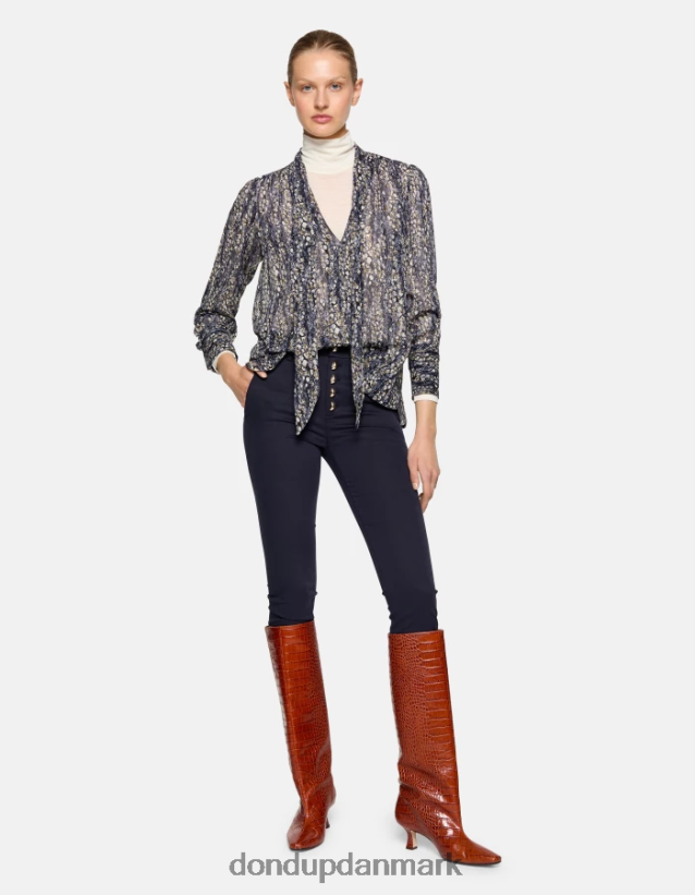 carmen slim fit bomuldsbukser Kvinder 0XD0D0208 Marine blå DONDUP beklædning