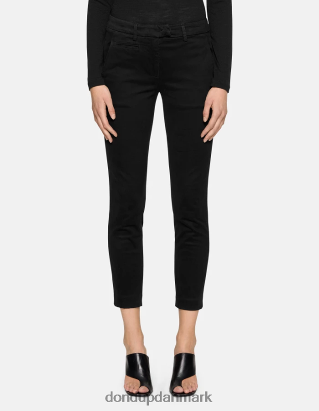 perfekte slim-fit bomuldsbukser Kvinder 0XD0D0177 sort DONDUP beklædning