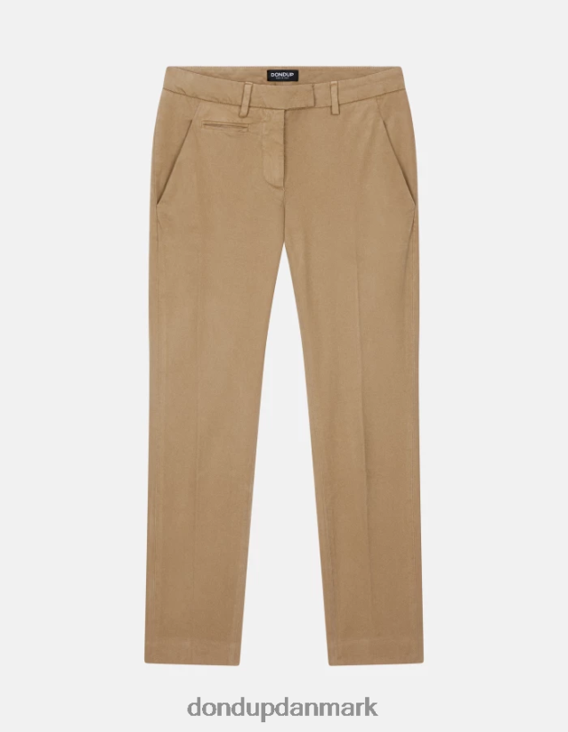 perfekte slim-fit bomuldsbukser Kvinder 0XD0D0178 sand DONDUP beklædning