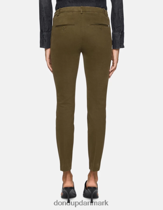 perfekte slim-fit bomuldsbukser Kvinder 0XD0D0179 militærgrøn DONDUP beklædning