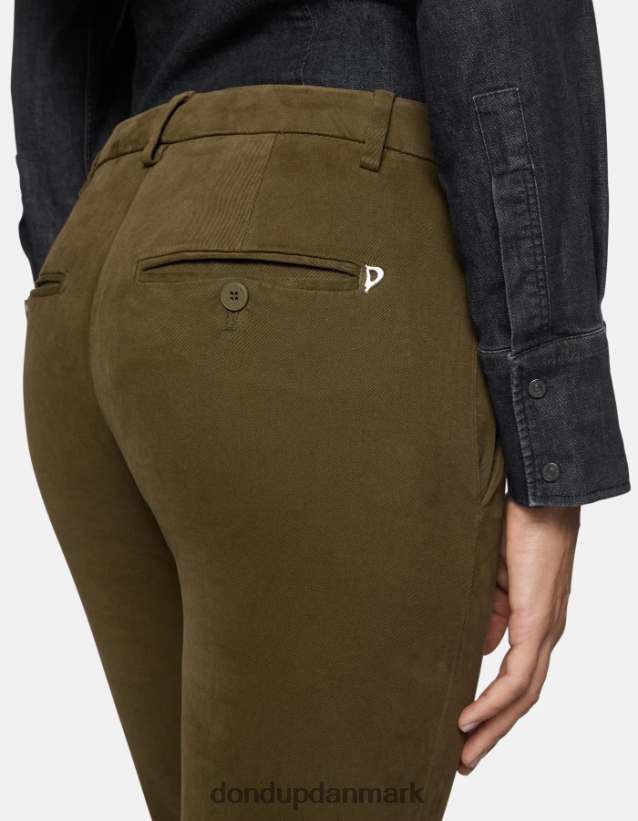 perfekte slim-fit bomuldsbukser Kvinder 0XD0D0179 militærgrøn DONDUP beklædning