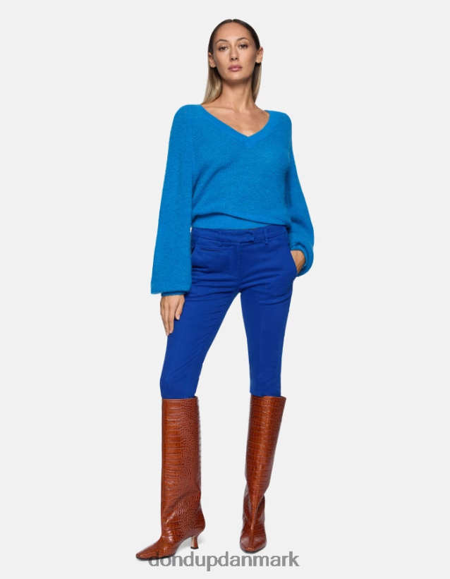 perfekte slim-fit bomuldsbukser Kvinder 0XD0D0180 kongeblå DONDUP beklædning