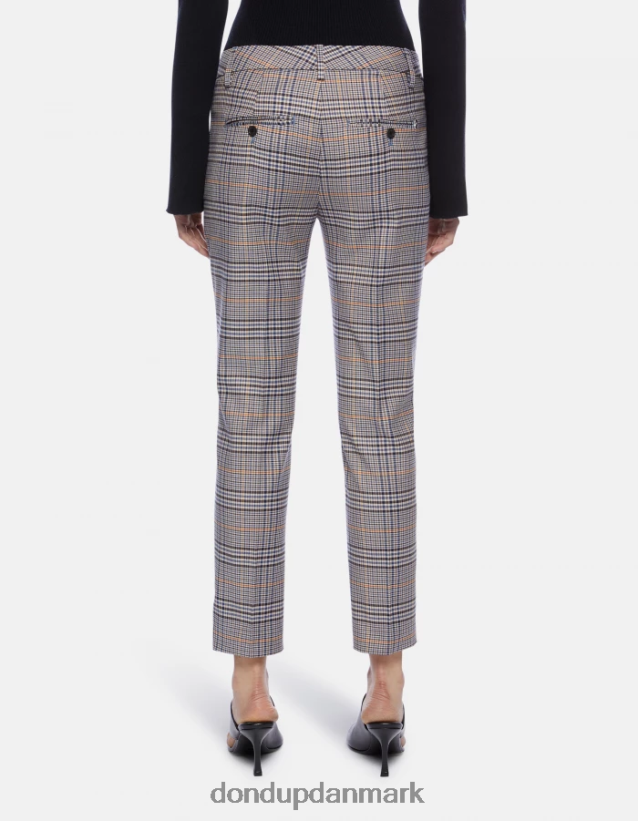 perfekte slim-fit bukser i prince of wales ternet stof Kvinder 0XD0D0226 blå DONDUP beklædning