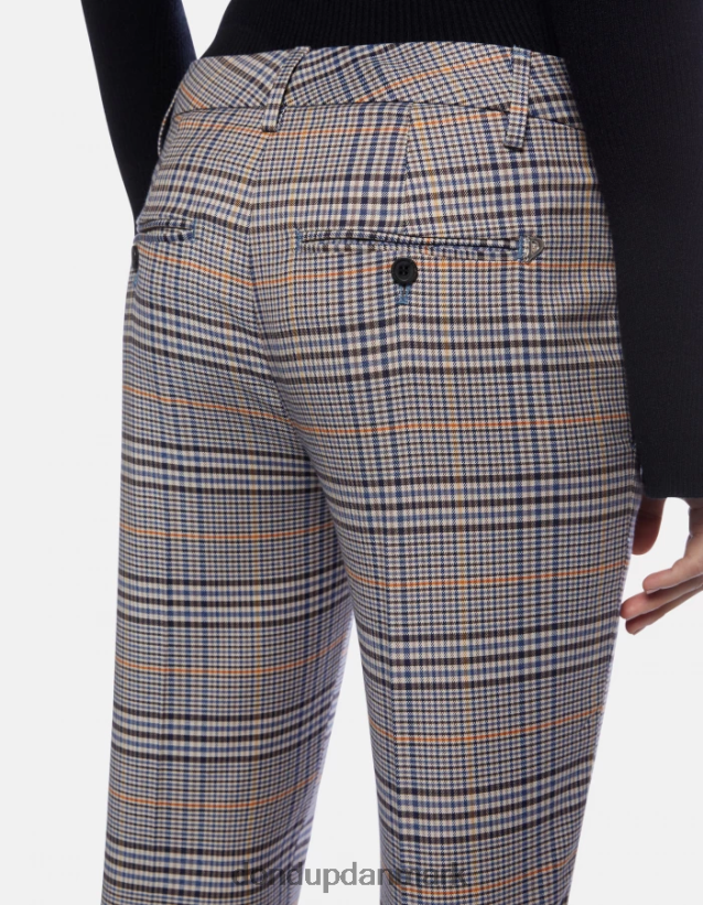 perfekte slim-fit bukser i prince of wales ternet stof Kvinder 0XD0D0226 blå DONDUP beklædning