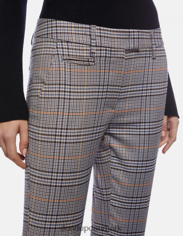 perfekte slim-fit bukser i prince of wales ternet stof Kvinder 0XD0D0226 blå DONDUP beklædning