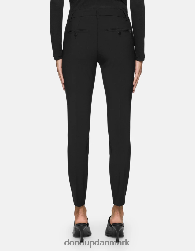 perfekte slim-fit bukser i uld Kvinder 0XD0D0185 sort DONDUP beklædning