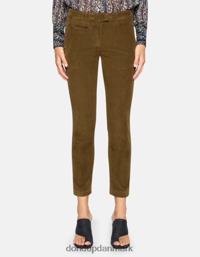 perfekte slim-fit fløjlsbukser Kvinder 0XD0D0154 militærgrøn DONDUP beklædning