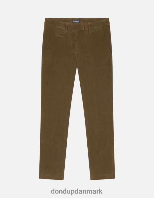 perfekte slim-fit fløjlsbukser Kvinder 0XD0D0154 militærgrøn DONDUP beklædning