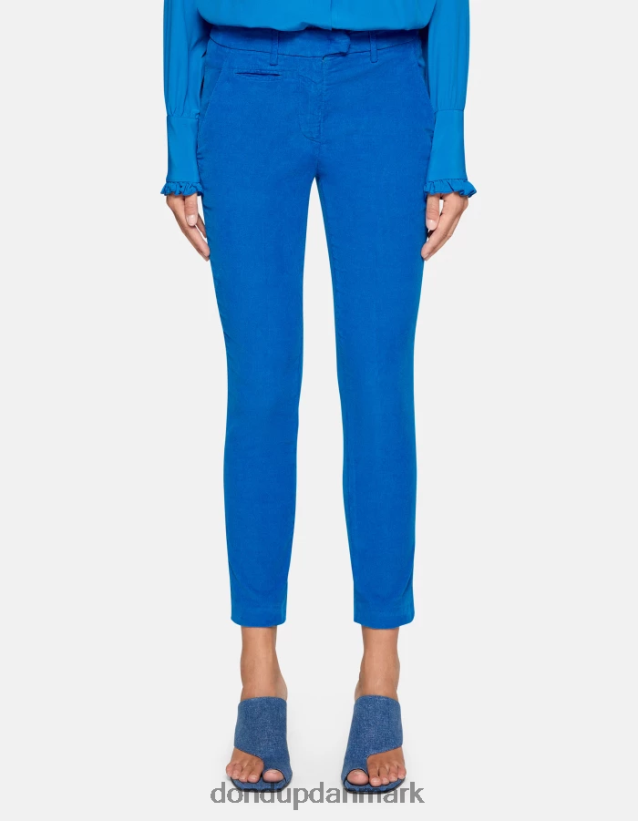 perfekte slim-fit fløjlsbukser Kvinder 0XD0D0155 turkis DONDUP beklædning