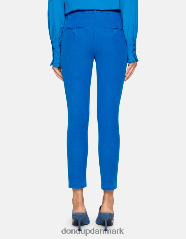 perfekte slim-fit fløjlsbukser Kvinder 0XD0D0155 turkis DONDUP beklædning