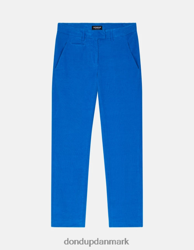 perfekte slim-fit fløjlsbukser Kvinder 0XD0D0155 turkis DONDUP beklædning