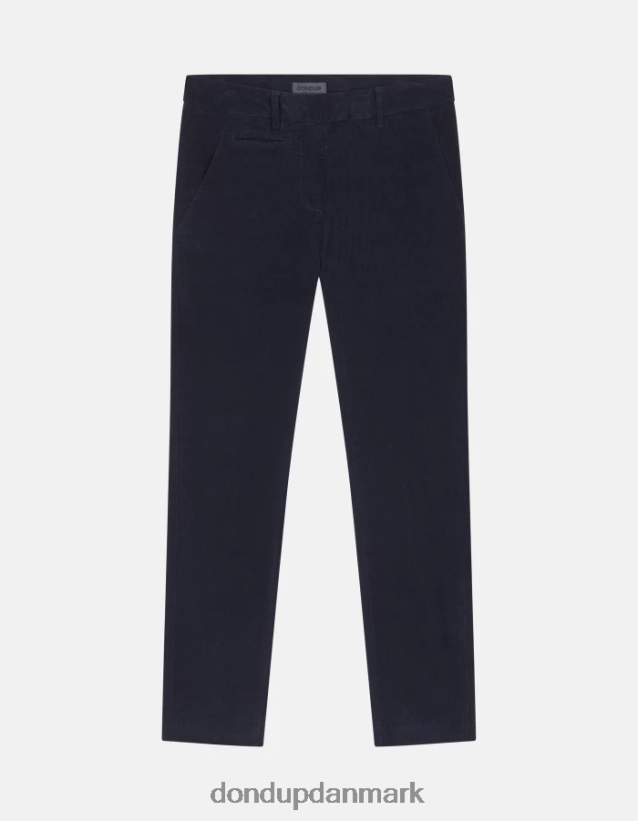 perfekte slim-fit fløjlsbukser Kvinder 0XD0D0156 Marine blå DONDUP beklædning