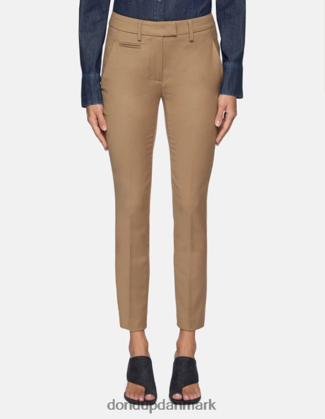 perfekte slim fit flannel bukser Kvinder 0XD0D0228 kamel DONDUP beklædning