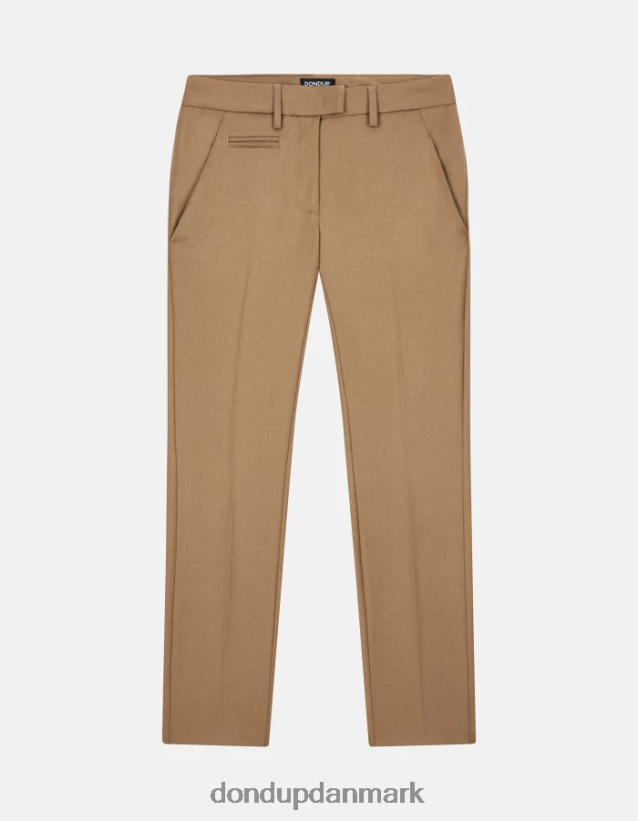 perfekte slim fit flannel bukser Kvinder 0XD0D0228 kamel DONDUP beklædning
