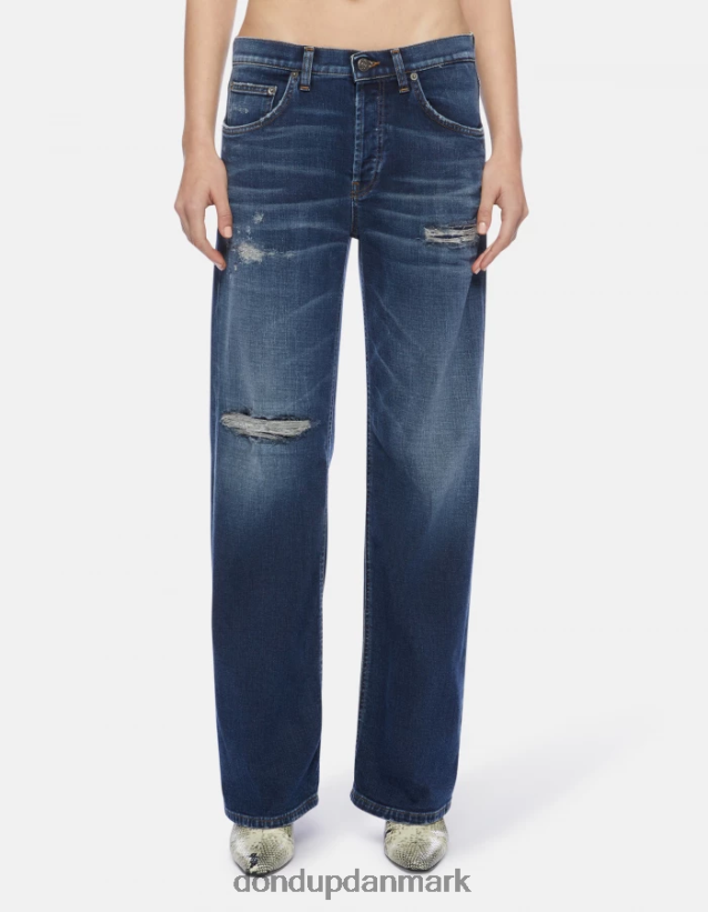 jacklyn jeans med brede ben og stretch denim Kvinder 0XD0D0100 blå DONDUP beklædning