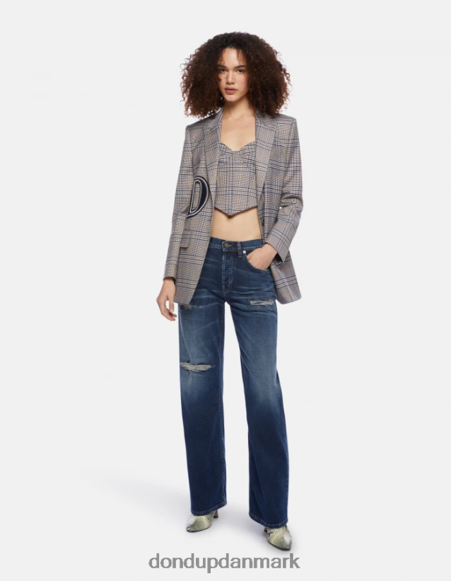 jacklyn jeans med brede ben og stretch denim Kvinder 0XD0D0100 blå DONDUP beklædning