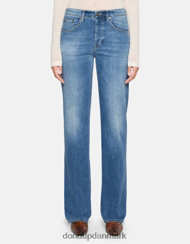 jacklyn jeans med brede ben og stretch denim Kvinder 0XD0D039 blå DONDUP beklædning