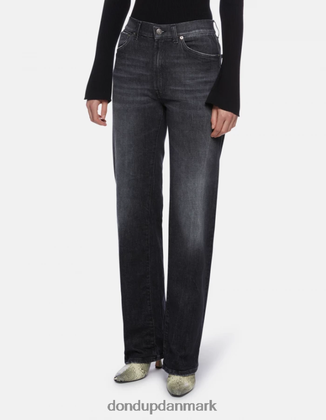 mabel denimjeans med brede ben og stretch Kvinder 0XD0D0104 sort DONDUP beklædning