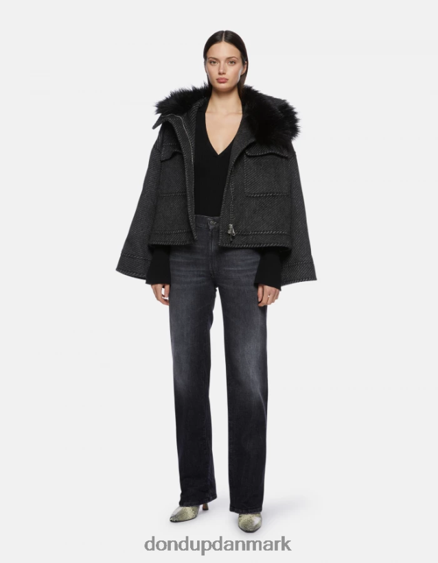 mabel denimjeans med brede ben og stretch Kvinder 0XD0D0104 sort DONDUP beklædning