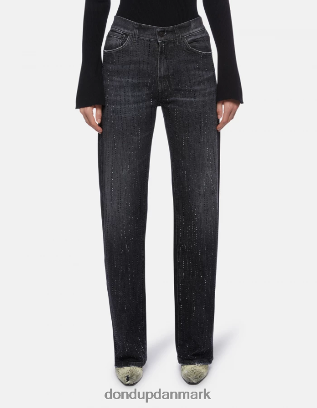 mabel denimjeans med brede ben og stretch Kvinder 0XD0D092 sort DONDUP beklædning